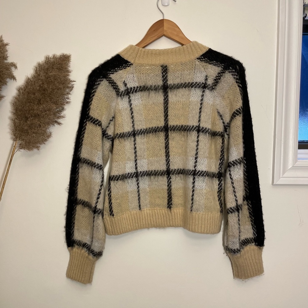 Lola’s Room plaid fuzzy sweater - Picture 5 of 6